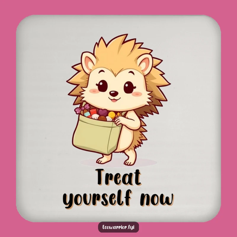 Funny Hedgehog Coasters: Treat Protection, Hilarious Eco-Gift Set