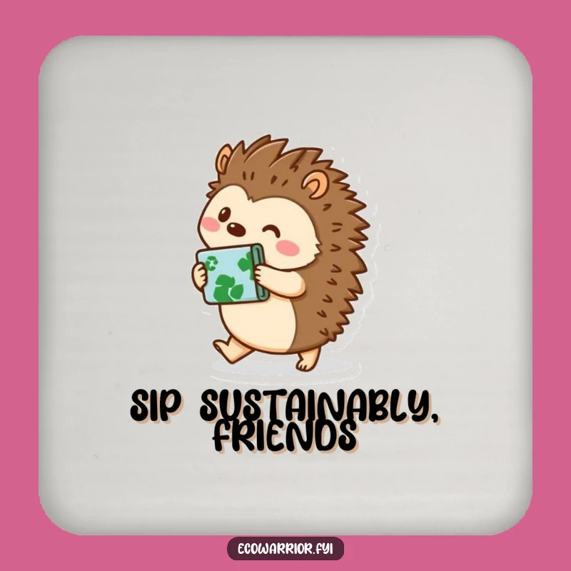 Funny Hedgehog Drink Coasters: Protect Surfaces with Eco-Friendly Charm