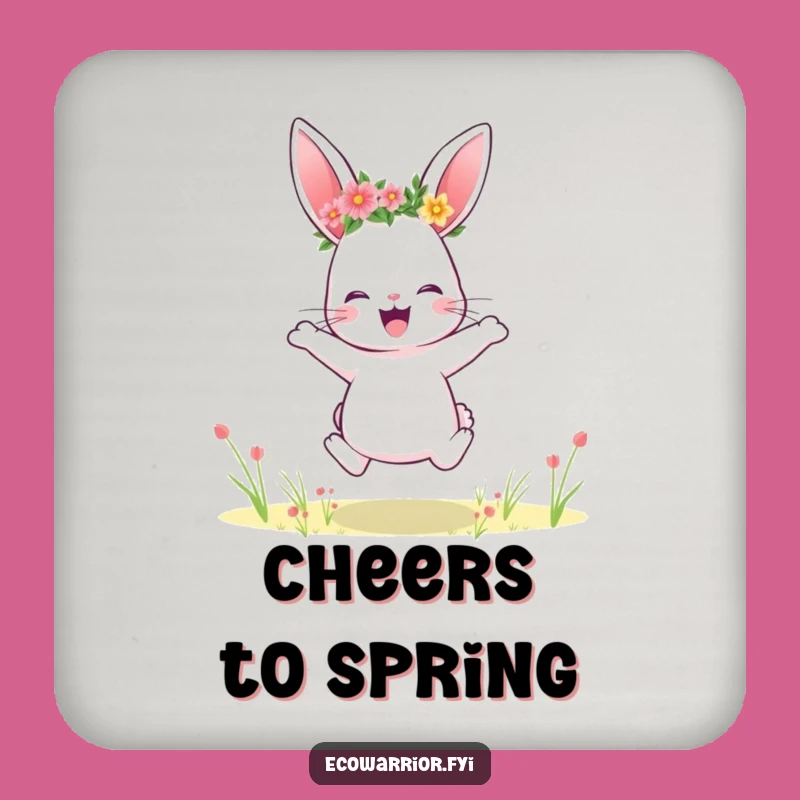 Funny Rabbit Drink Coaster: Flower Crown Table Protection, Joyful Gift