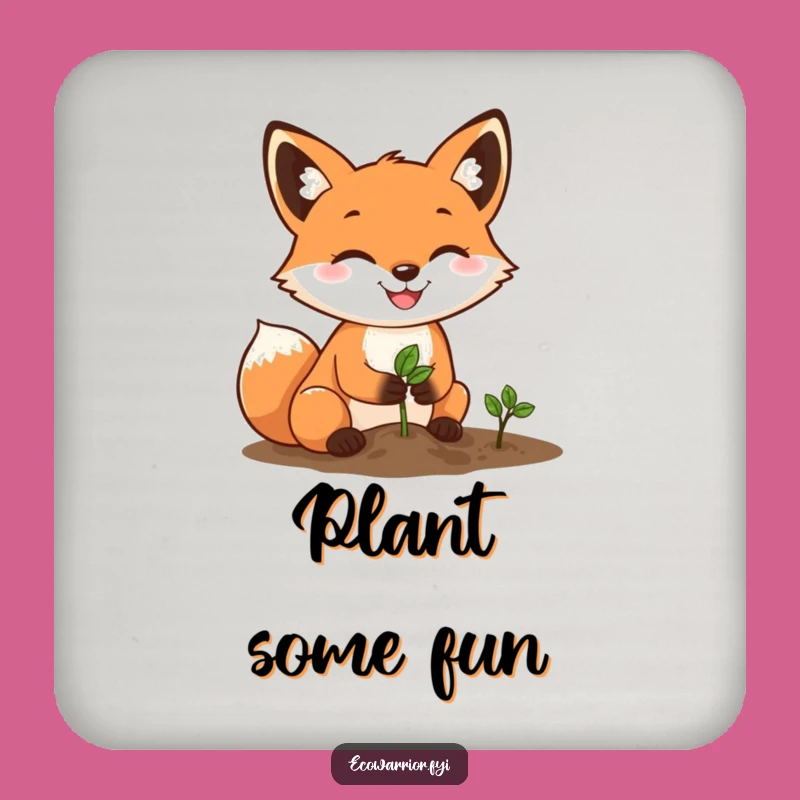 Funny Fox Gardener Coasters: Protect Your Surfaces with Grit