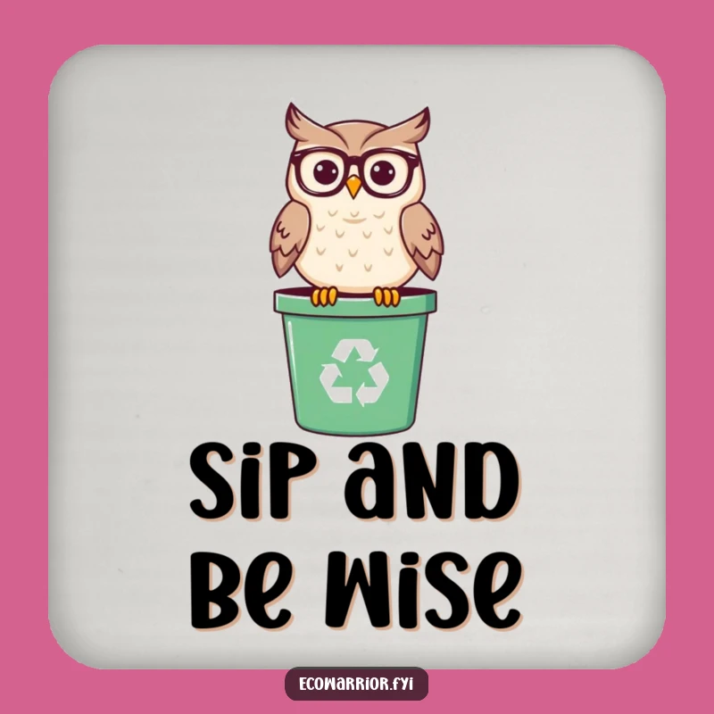 Funny Wise Owl Coaster: Protect Surfaces with a Spectacled Bird, Hilarious Housewarming Gift