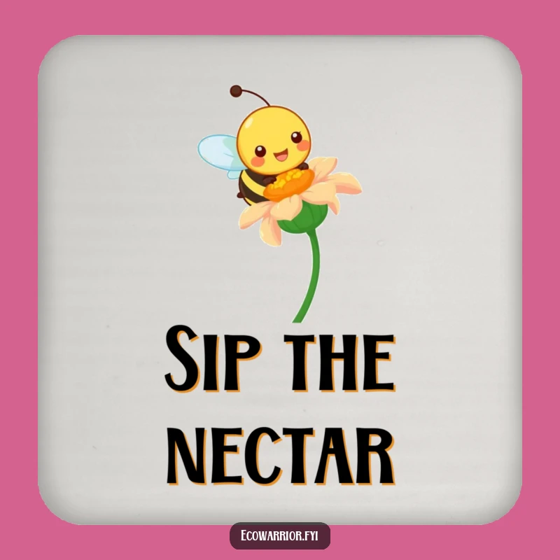 Funny Bee Coaster: Pollination Protection, Vibrant Nature Gift