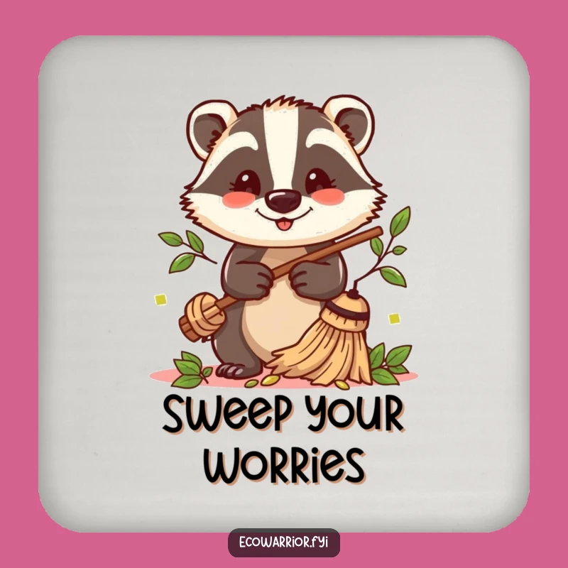 Funny Badger Sweeper Coasters: Protect Surfaces with Clean Charm