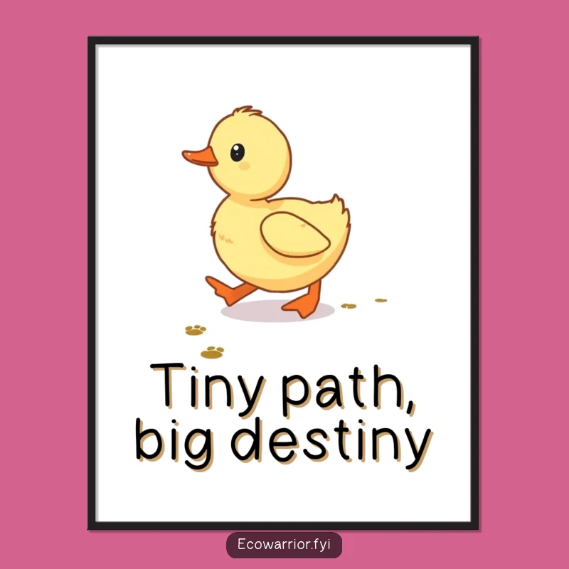 Funny Duckling's Tiny Footprints Poster: Hilarious Art for Whimsical Decor