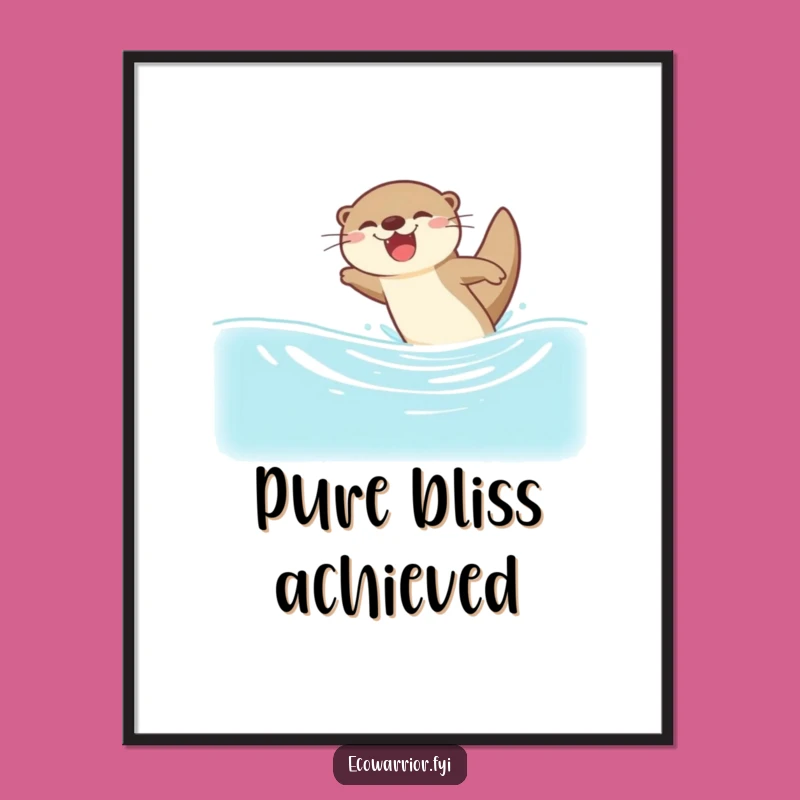 Funny Otter Dive Poster - Joyful Art for Happy Spaces