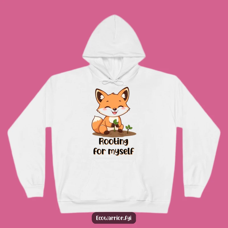 Cozy Funny Fox Gardener Hoodie: Warmth and Determination, Perfect Gift