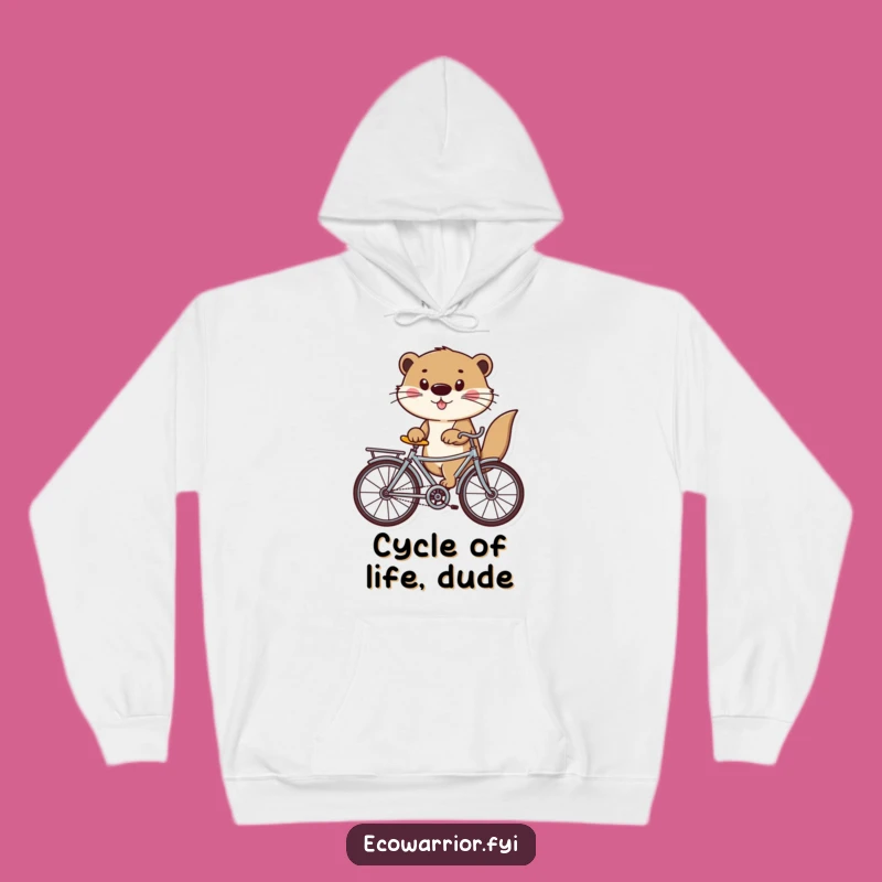 Funny Otter Hoodie: Recycled Ride Warmth, Hilarious Eco-Gift for Cozy Fun