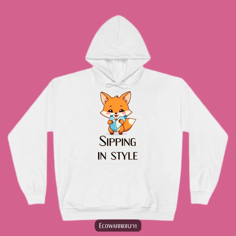Funny Fox Hoodie: Hydration Comfort, Eco-Friendly Smiling Gift