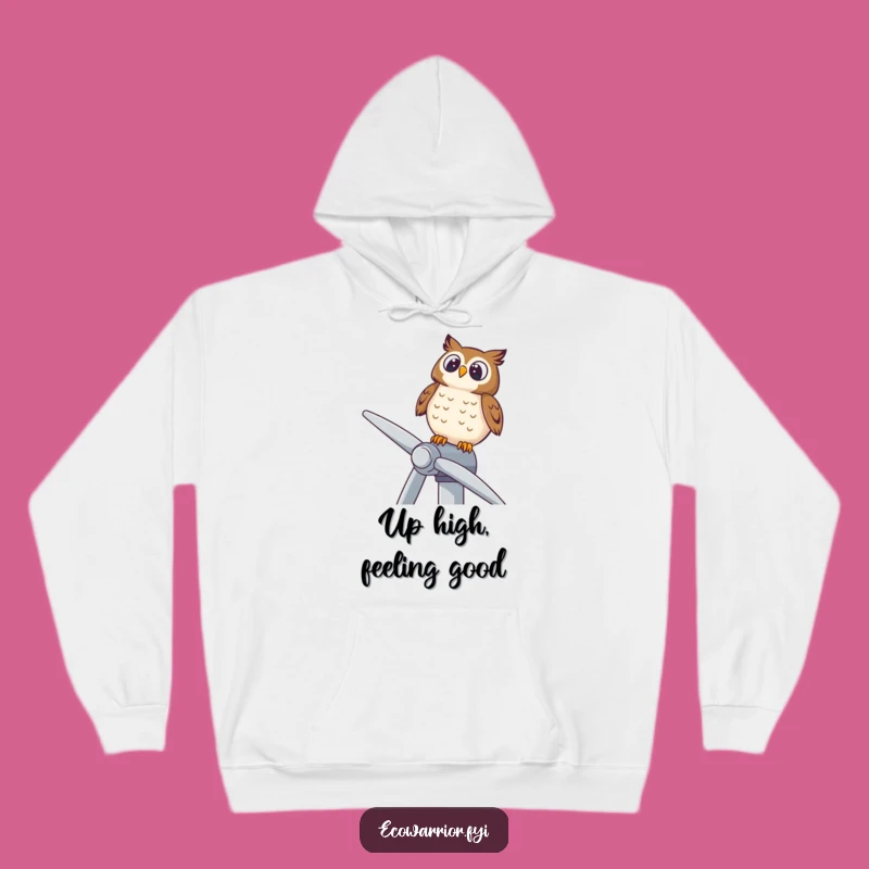 Funny Owl Wind Turbine Hoodie: Cozy Flyer, Wise Energy Wear Gift