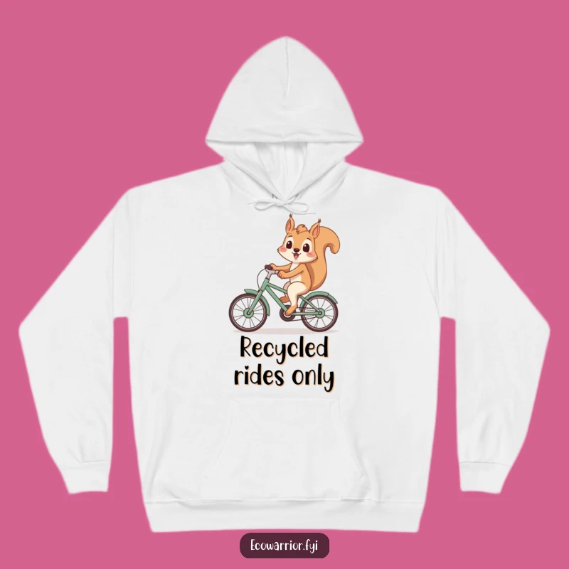 Funny Squirrel Bike Hoodie: Cozy Recycled Ride, Ultimate Eco Funny Gift