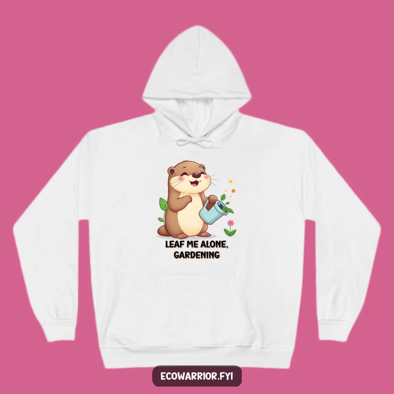 Cozy Funny Otter Gardener Hoodie: Warm & Whimsical Plant Lover Gift