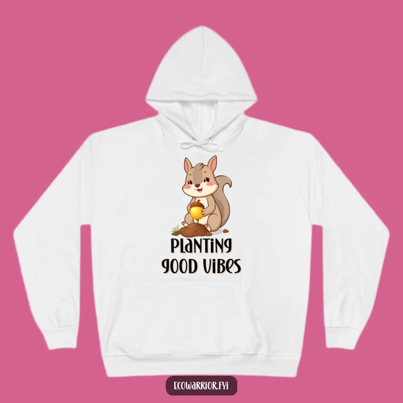 Funny Squirrel Planter Hoodie - Cozy Cheerful Squirrel, Warm and Hilarious Gift