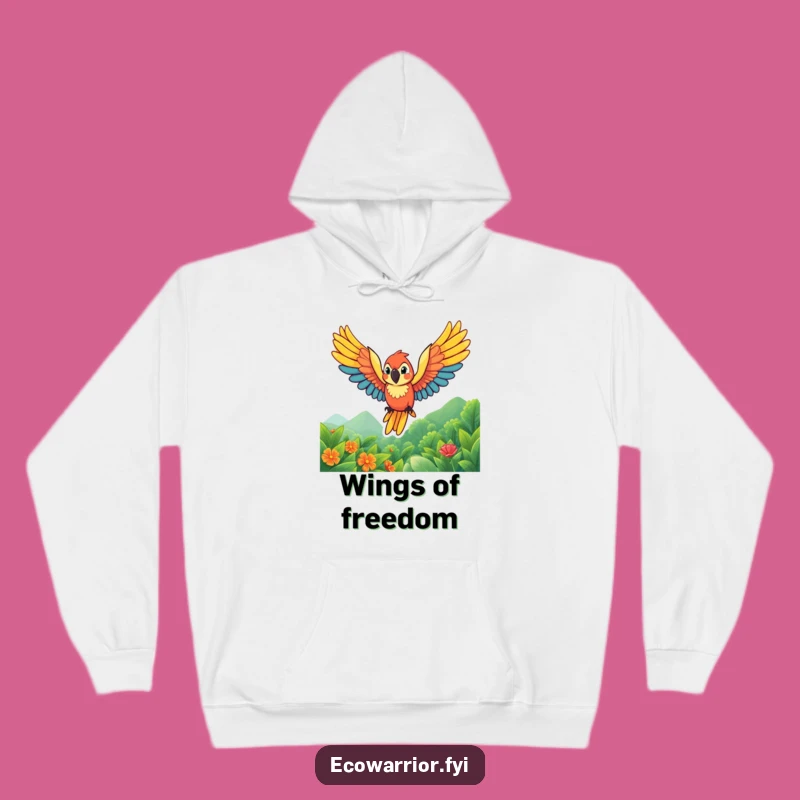 Funny Parrot Hoodie - Cozy Soaring Wings Funny Gift for Tropical Comfort