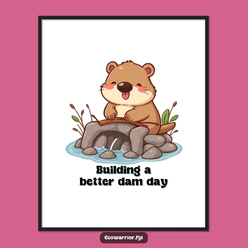Funny Free Printable Beaver Dam Wall Art: Downloadable DIY Decor Gift!