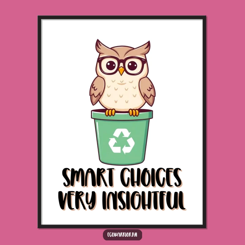 Funny Free Printable Wall Art: Wise Owl Spectacles Downloadable Art for Smart Decor