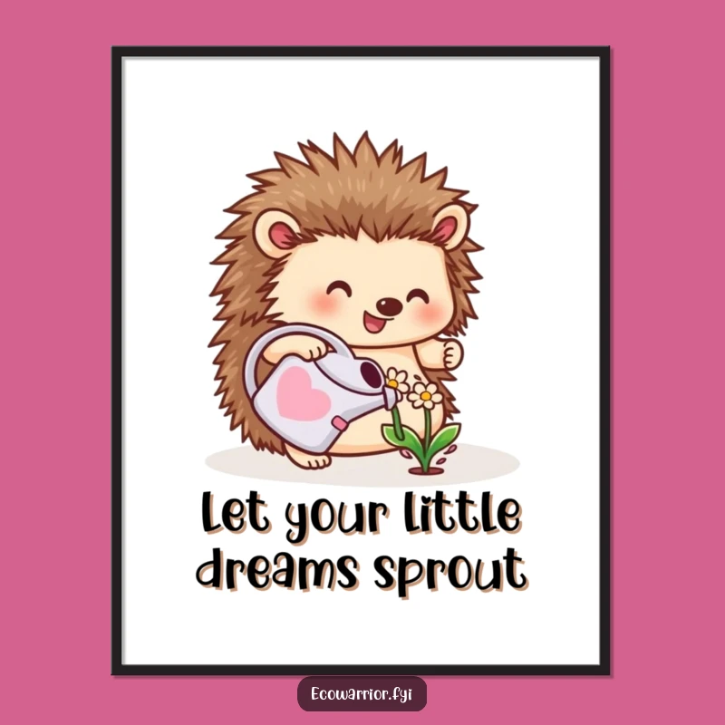 Funny Free Printable Hedgehog Garden Art: Downloadable DIY Decor Gift!