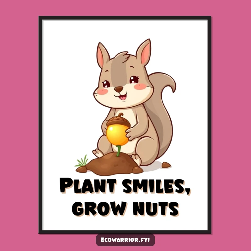 Funny Free Printable Wall Art Cheerful Squirrel Planter For Magical Decor