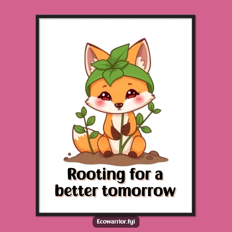 Free Printable Wall Art: Determined Fox Gardener Downloadable Nature Decor