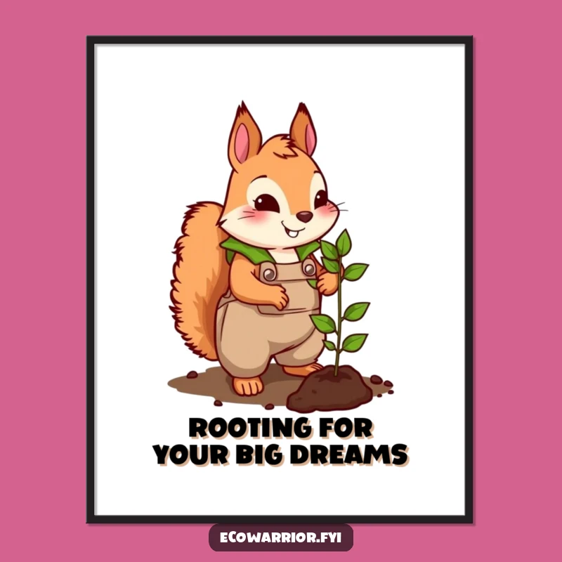 Funny Free Printable Squirrel Planting Art - Energetic Downloadable Decor