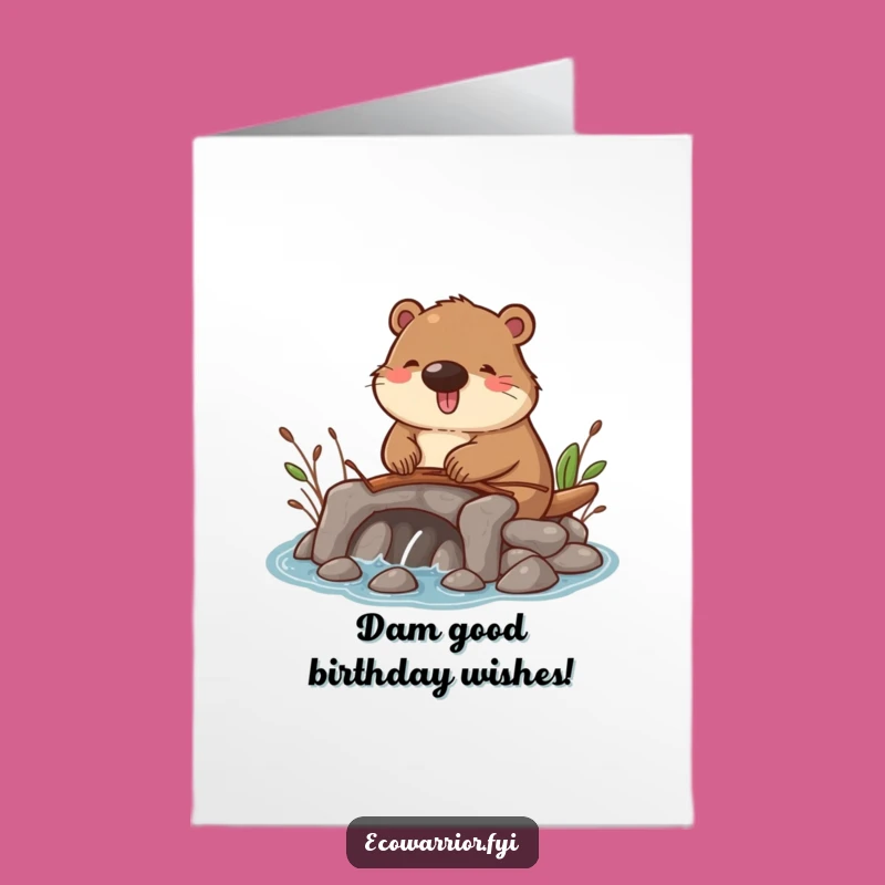 Free Printable Funny Beaver Birthday Card: DIY Downloadable Gift for Him!