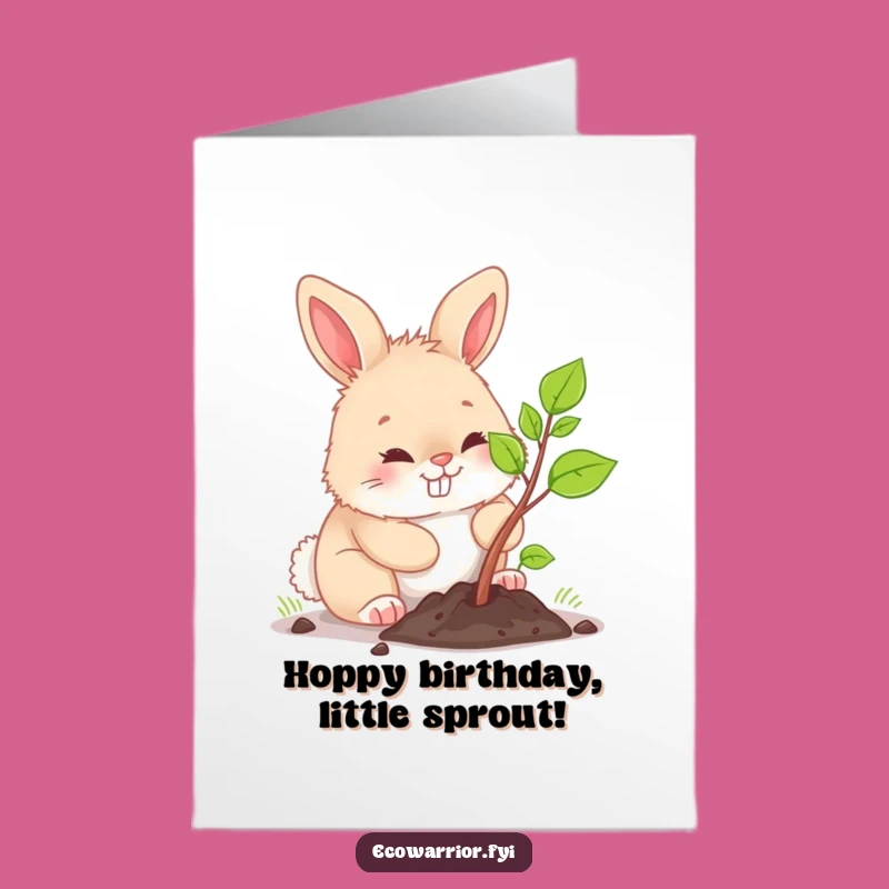 Free Printable Bunny Birthday Card: Determined Planting, Funny Downloadable for Growth & Joy