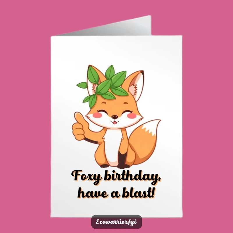 Free Printable Fox Birthday Card: Funny Thumbs Up Downloadable Gift for a Great Year