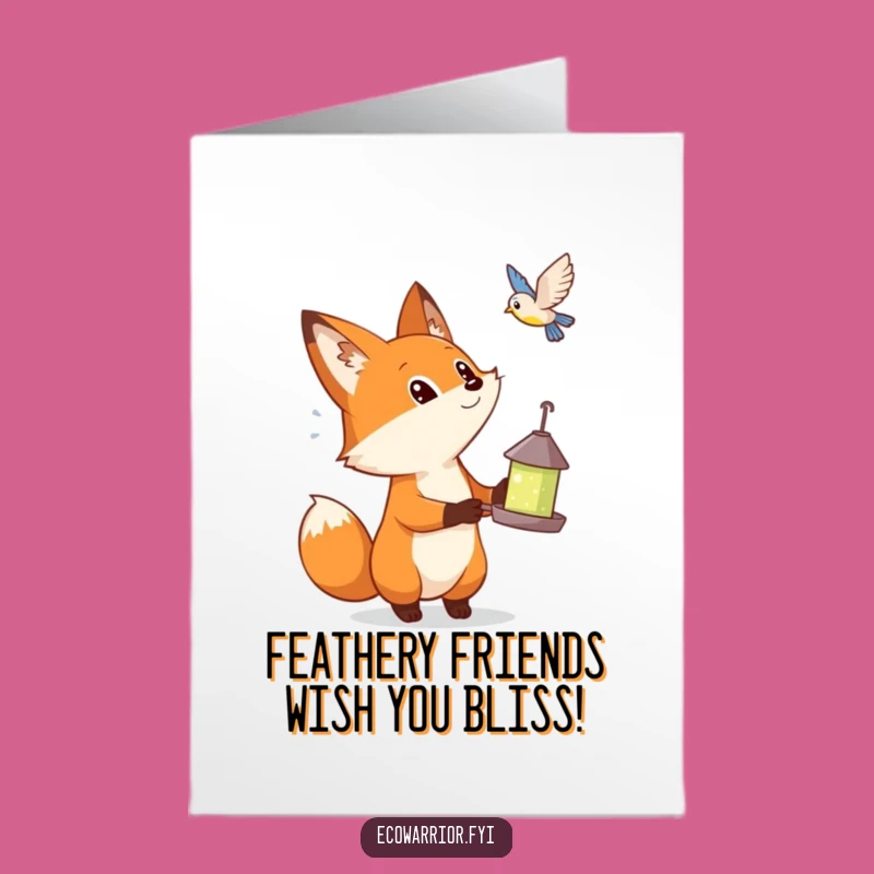 Funny Free Printable Birthday Card: Curious Fox Bird Watching Wonder, Downloadable Gift