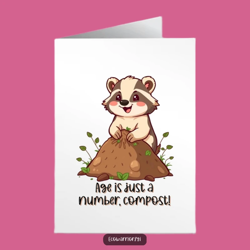 Funny Free Printable Birthday Card: Energetic Badger Compost - Hilarious Downloadable Gift!