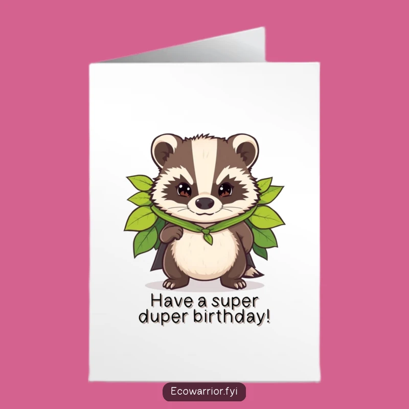 Super Badger Birthday Card: Free Printable Funny Downloadable DIY Gift!
