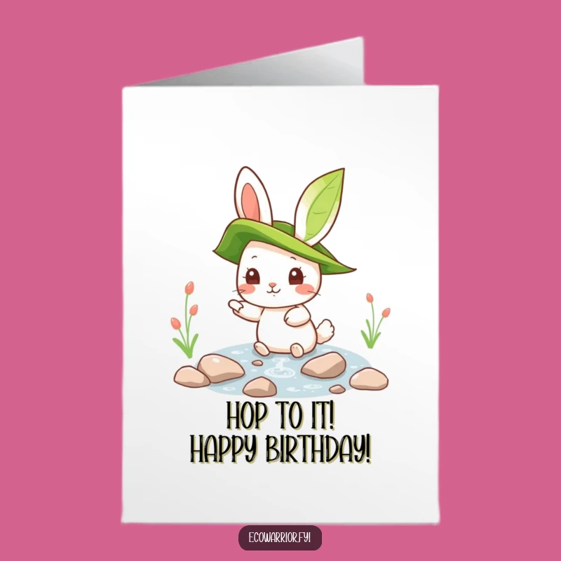 Free Printable Birthday Card: Curious Rabbit Nature Lover, Funny Downloadable Gift for Earthy Birthdays