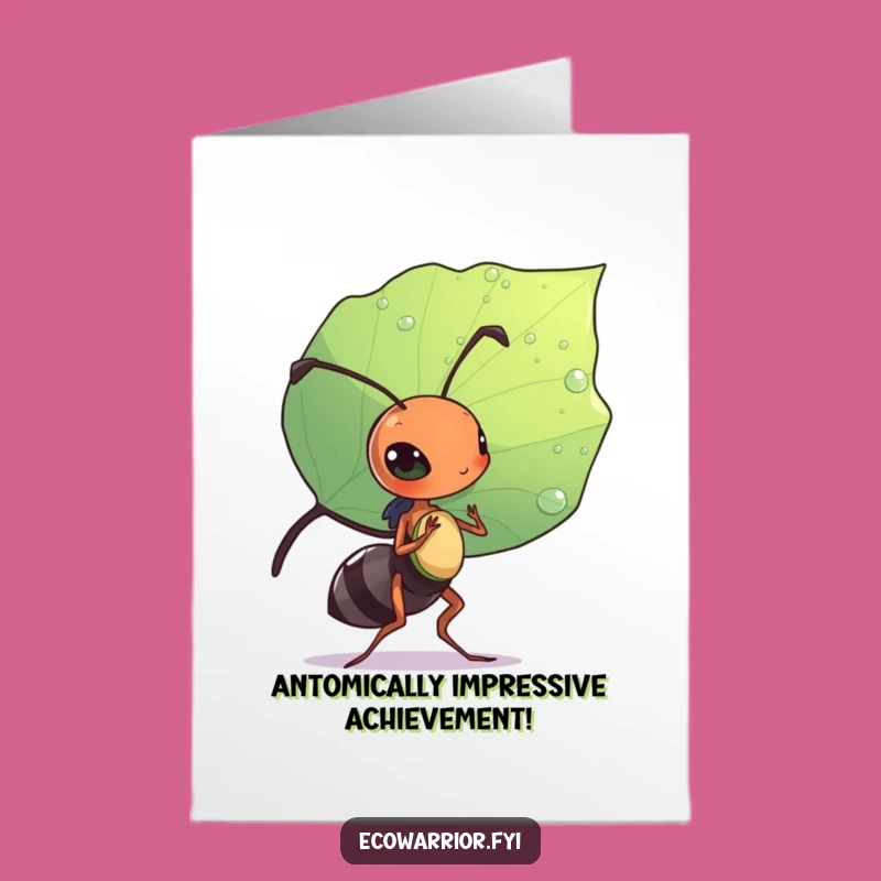 Free Printable Congrats Card: Ant's Dewdrop Shield for Your Victorious Achievement!