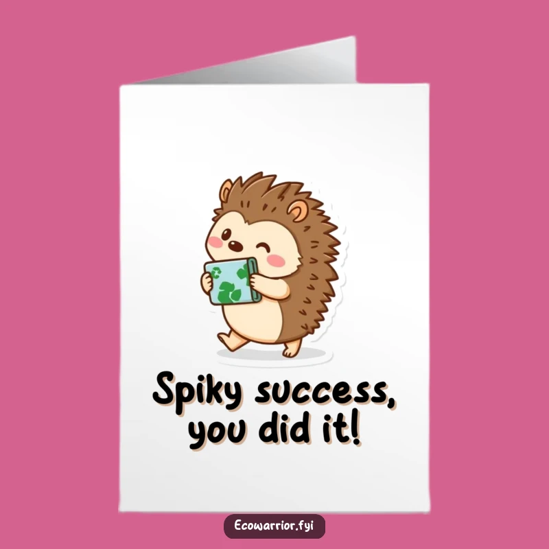 Eco-Friendly Free Printable Congratulations Card - Hedgehog Downloadable