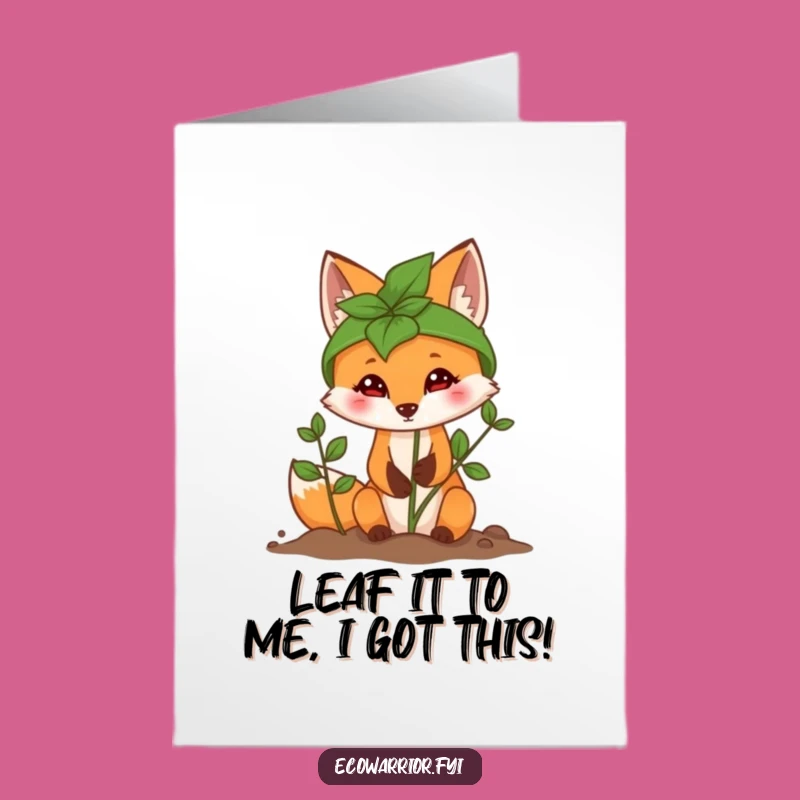 Free Printable Congrats Card: Fox Planter Success Downloadable for Big Wins