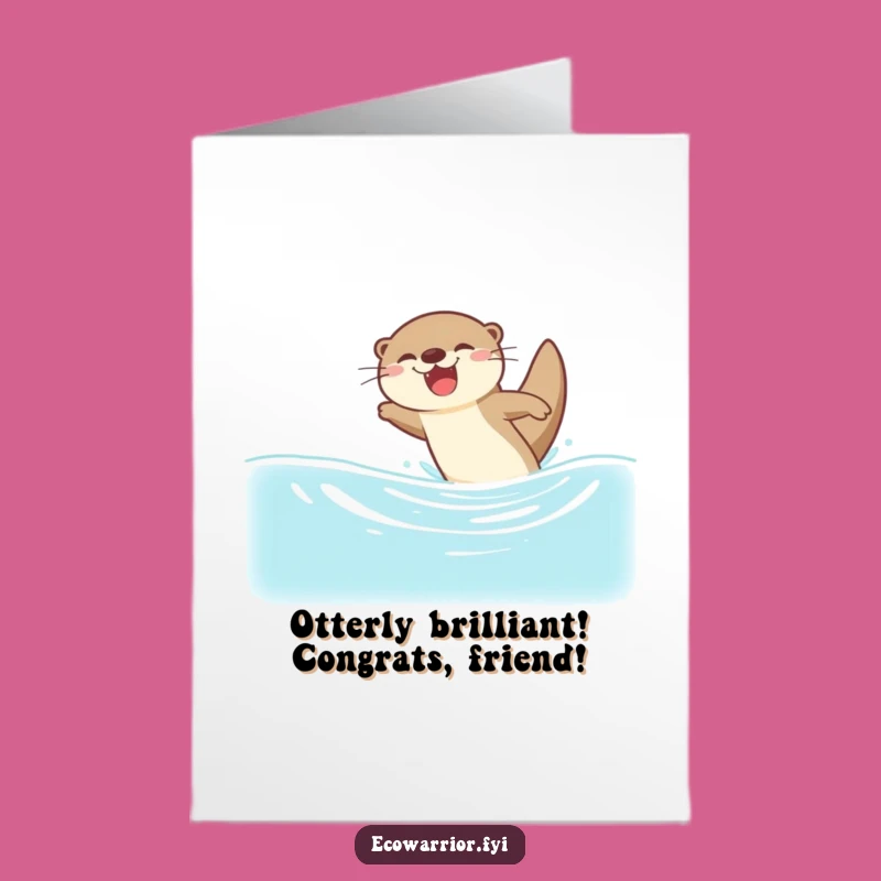 Free Printable Otter Congrats Card: Joyful Downloadable Gift for Big Wins