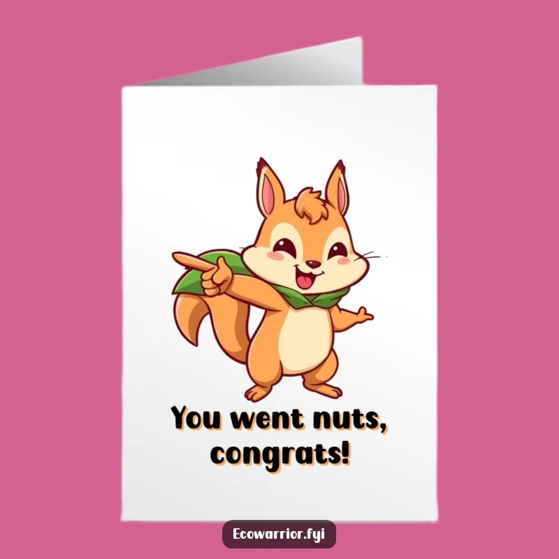 Free Printable Squirrel Congratulations Card - Leaf Cape Hero, Downloadable Victory Gift