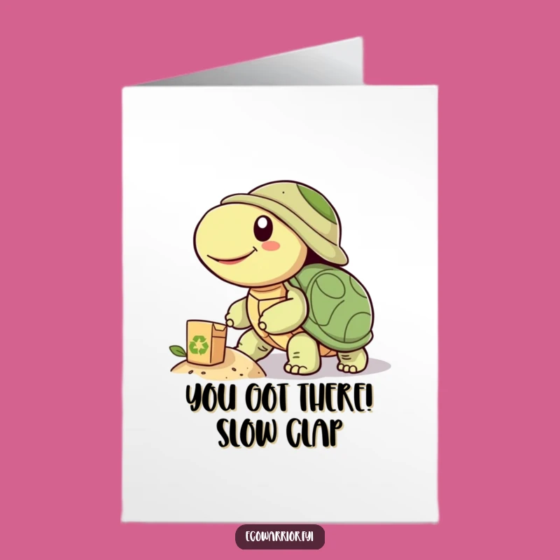 Free Printable Turtle Congrats Card: Funny Downloadable Gift for Hard-Earned Success