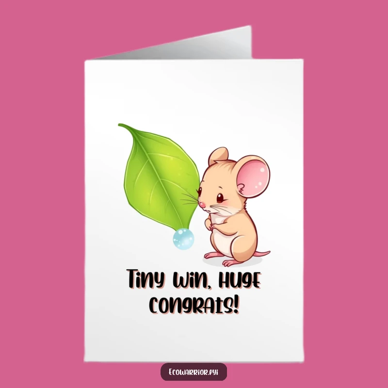 Free Printable Congrats Card: Curious Mouse Dewdrop Funny Downloadable Achievement Gift
