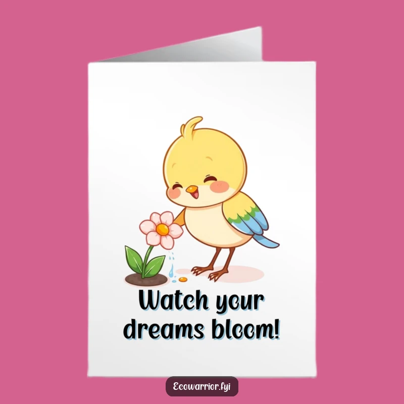 Free Printable Congrats Card: Funny Bird Grower Celebrates Growth Downloadable