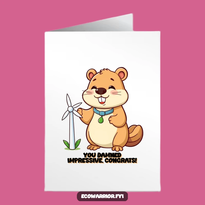 Free Printable Congrats Card: Beaver's Clean Energy Success - Downloadable Gift!