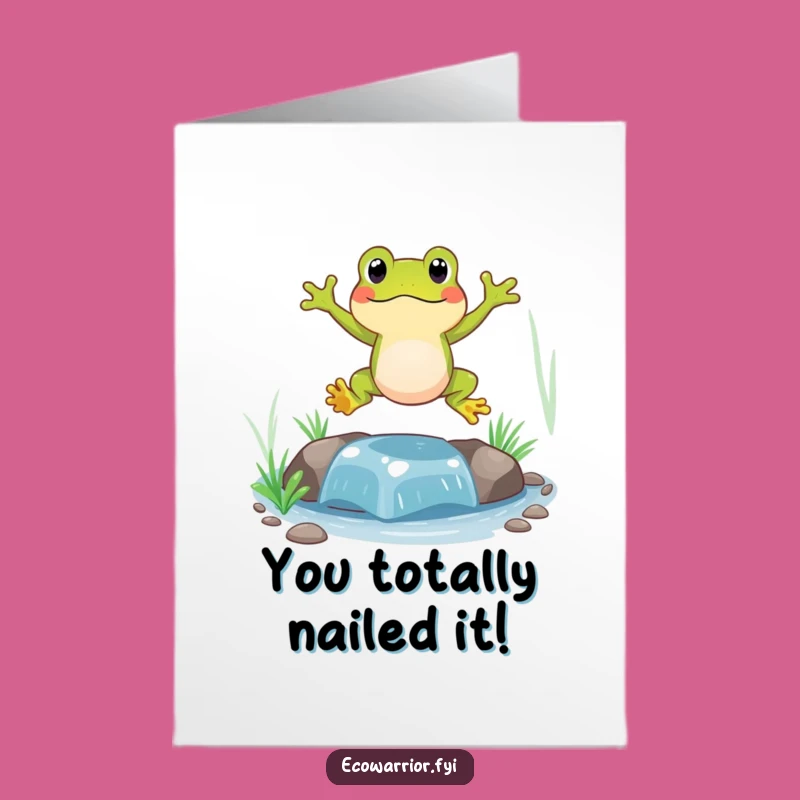 Free Printable Congrats Card: Jumping Frog Excitement - Easy Print at Home