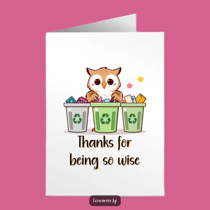 Free Printable Owl Thank You Card: Wise Sorter Expressing Precise Gratitude