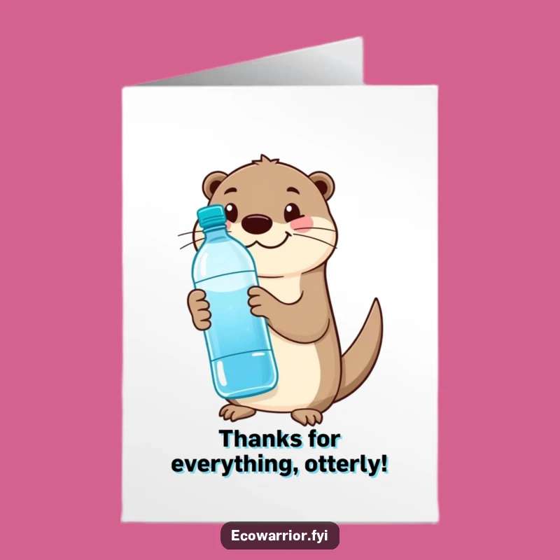 Free Printable Thank You Card: Otter Thumbs-Up, Eco-Friendly Downloadable Gift of Thanks