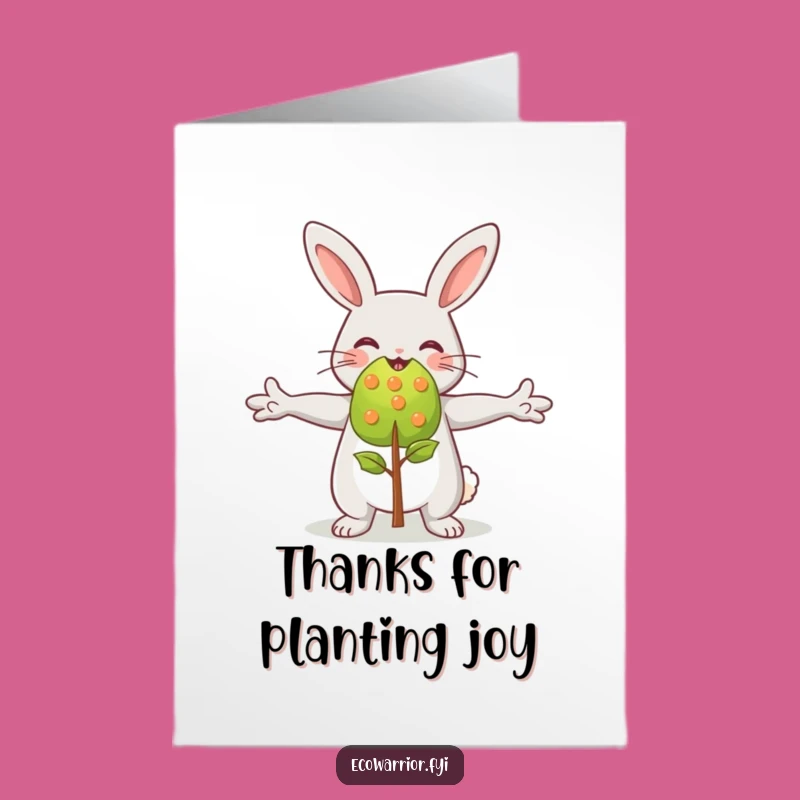 Free Printable Thank You Card: Rabbit's Grateful Embrace - Downloadable Appreciation Gift