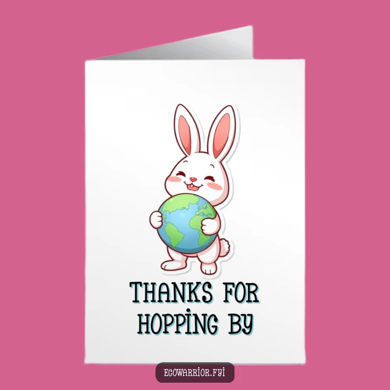 Free Printable Rabbit Thank You Card: World of Thanks from a Joyful Friend