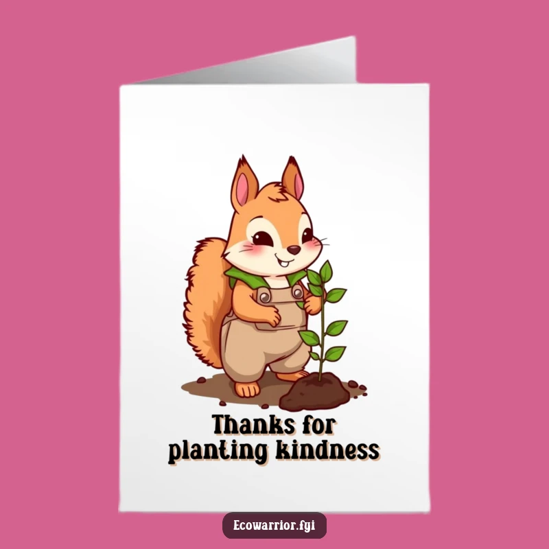 Free Printable Squirrel Thank You Card - Energetic & Funny Downloadable Art