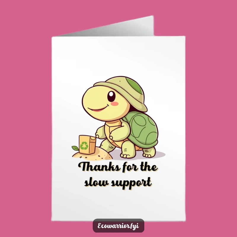 Free Printable Turtle Thank You Card: Funny Downloadable Gift for Persistent Thanks
