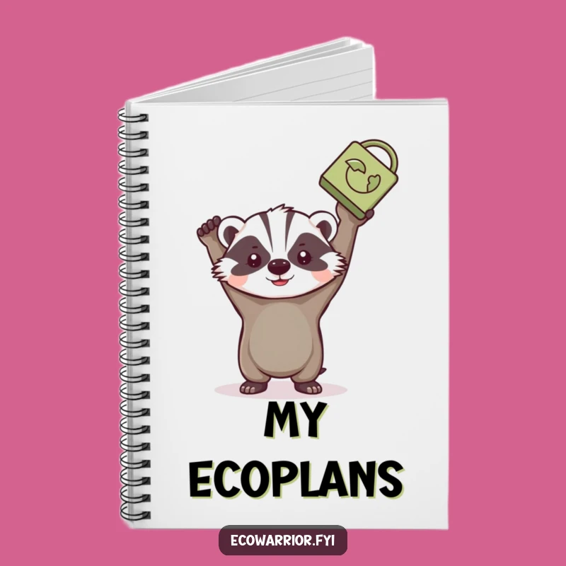 Funny Badger Notebook: Determined Eco-Planner, Sustainable Gift for Ideas