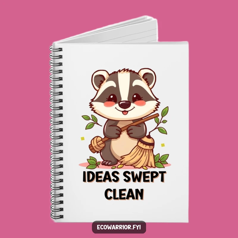 Funny Badger Sweeper Notebook: Jot Down Ideas with a Cheerful Badger