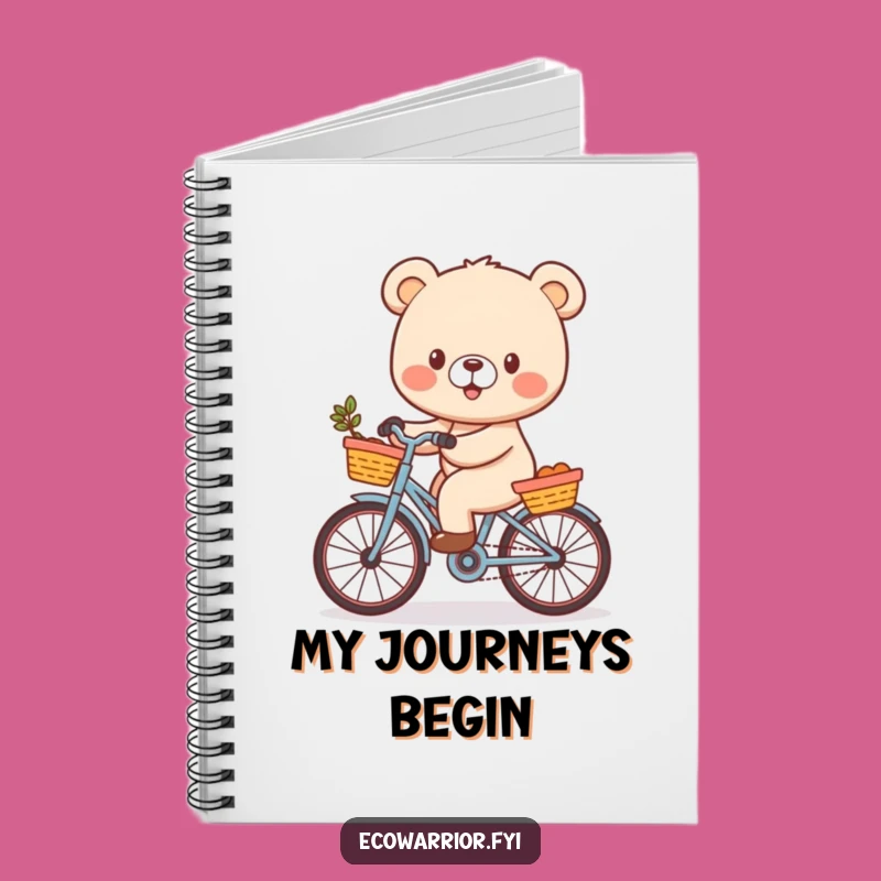 Funny Bear Cub Notebook: Journal for Notes with Cheerful Bicycle Rider Funny Gift