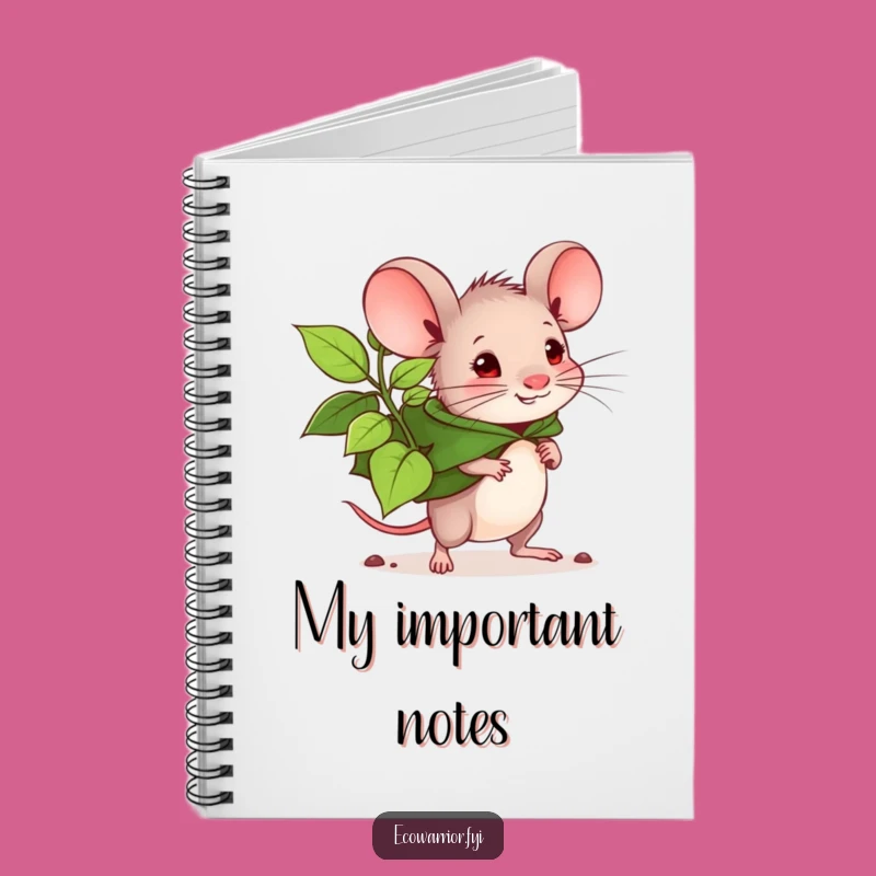 Funny Mouse Planter Notebook - Leaf Cape Hero Journal, Creative and Hilarious Gift